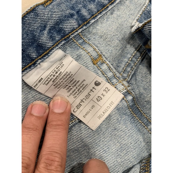 Vintage Carhartt Relaxed Fit Blue Jeans 40x32 B460‎ Workwear Denim USA Made - Picture 3 of 9